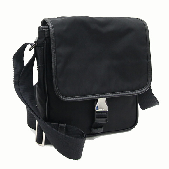 Prada black nylon Shoulder leather Bag - Picture 1 of 8